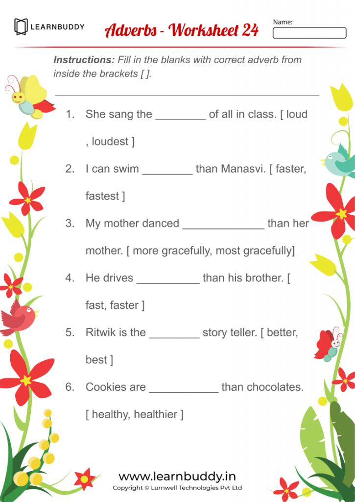 English Worksheets For Class 1 Adverbs Articles Modals Learnbuddy In