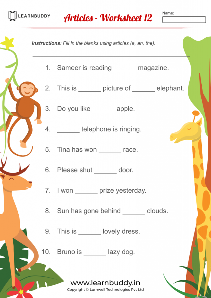 English Worksheets For Class 1 Adverbs Articles Modals