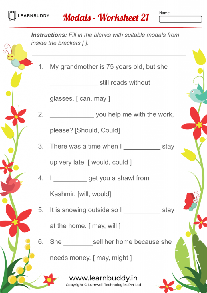 Download Modals Worksheet 21