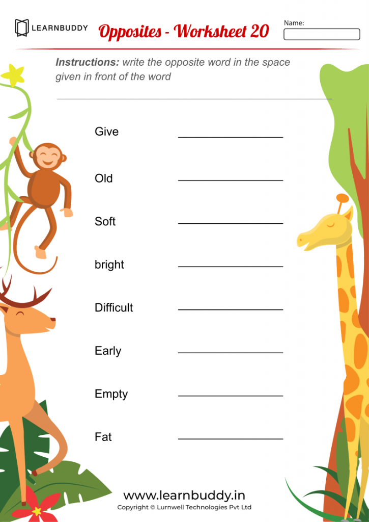 conjunctions punctuations opposites worksheets for class 1 learnbuddy in